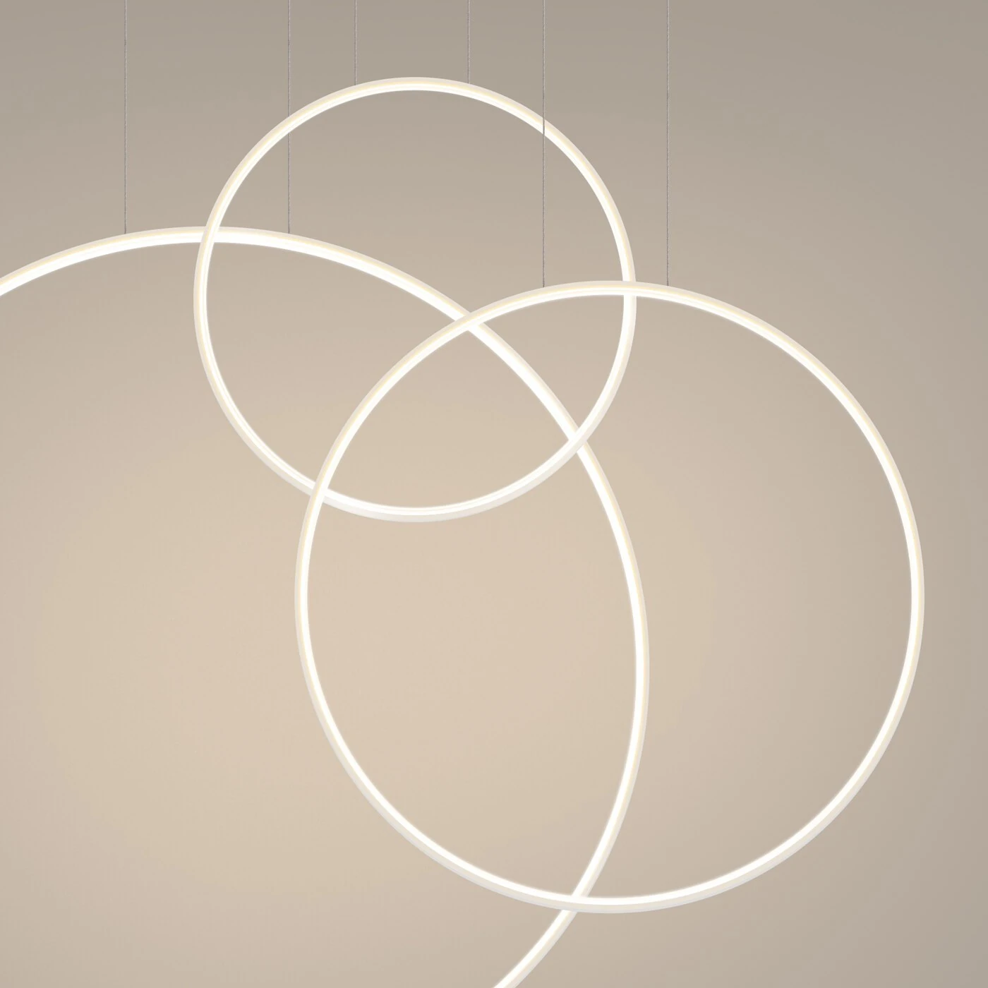 Pendant lamp 100W – 3 rings, white, warm white LED