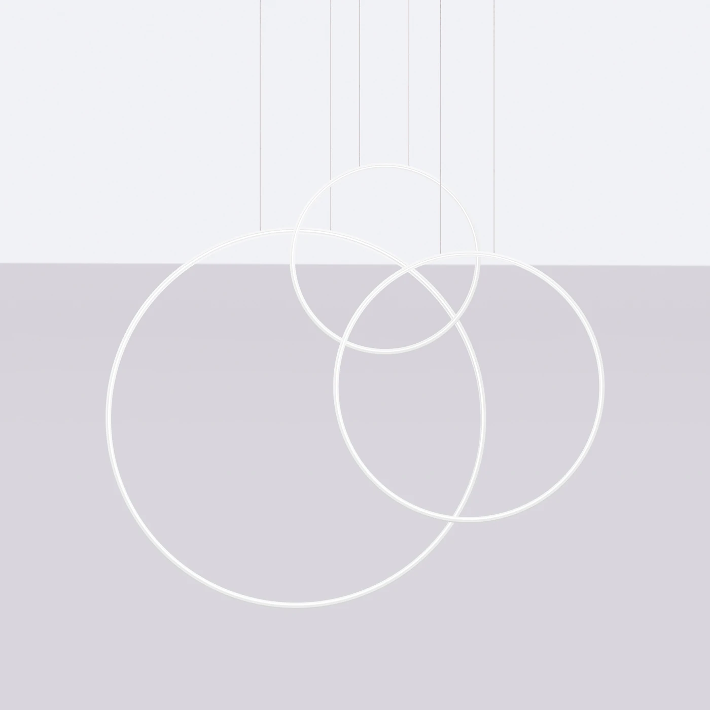 Pendant lamp 100W – 3 rings, white, warm white LED
