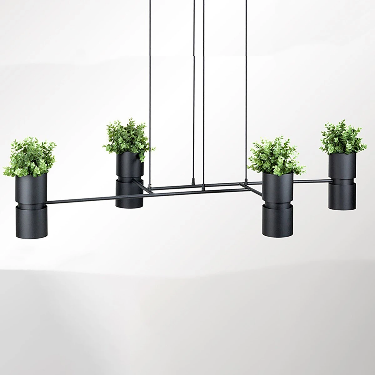 Pakabinamas šviestuvas 142 cm – stačiakampis, juodas, 4xGU10