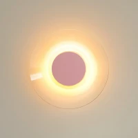 Wall lamp 28 cm – round, pink, warm LED glow - Image 4