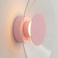 Wall lamp 28 cm – round, pink, warm LED glow - Image 5