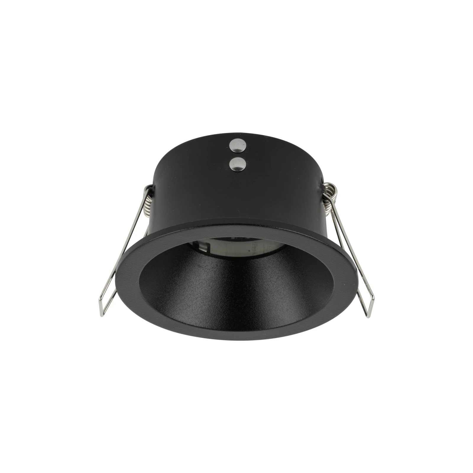 Recessed GU10 spotlight 10 W – round, black, glass detail