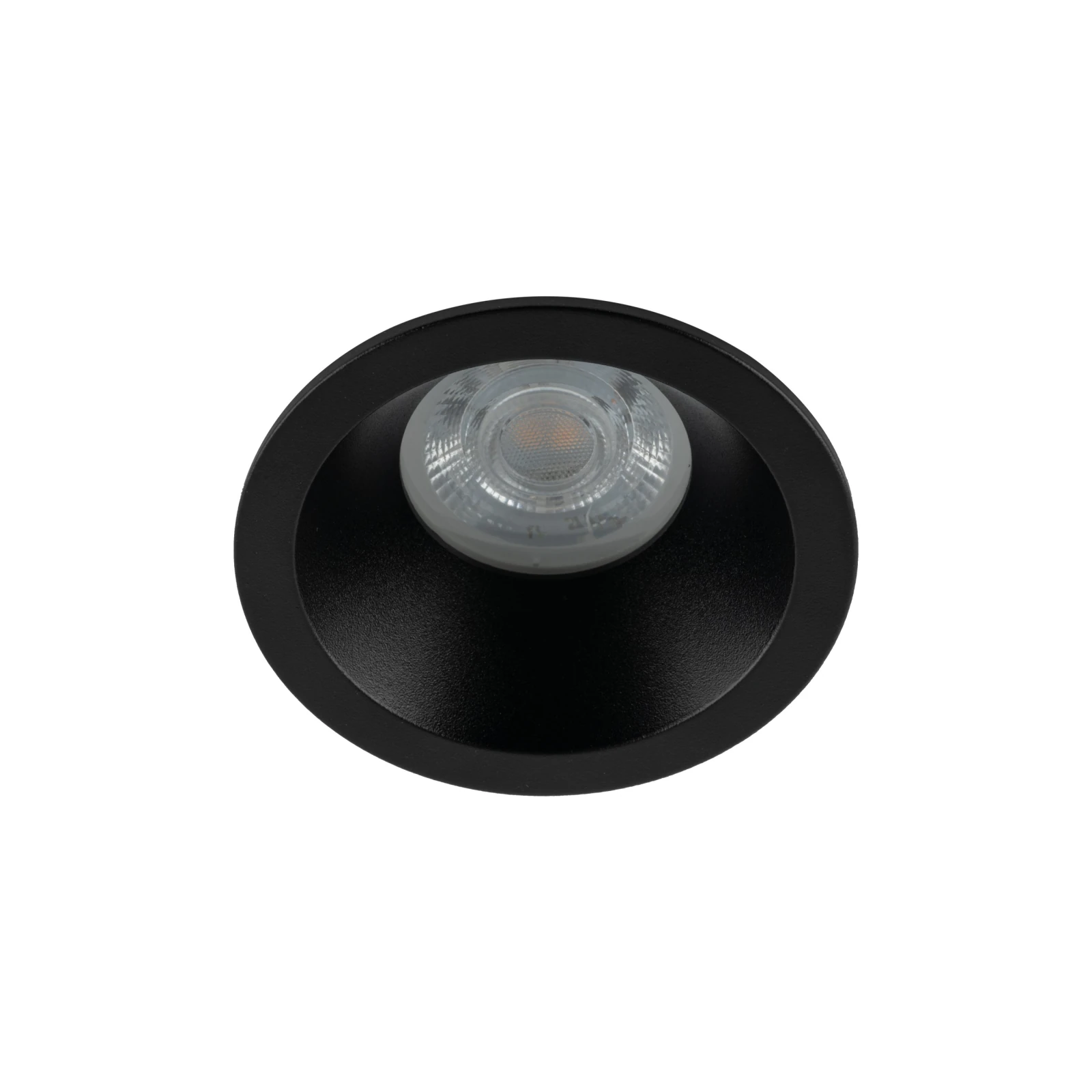 Recessed GU10 spotlight 10 W – round, black, glass detail