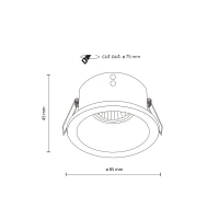 Recessed GU10 spotlight 10 W – round, black, glass detail - Image 8