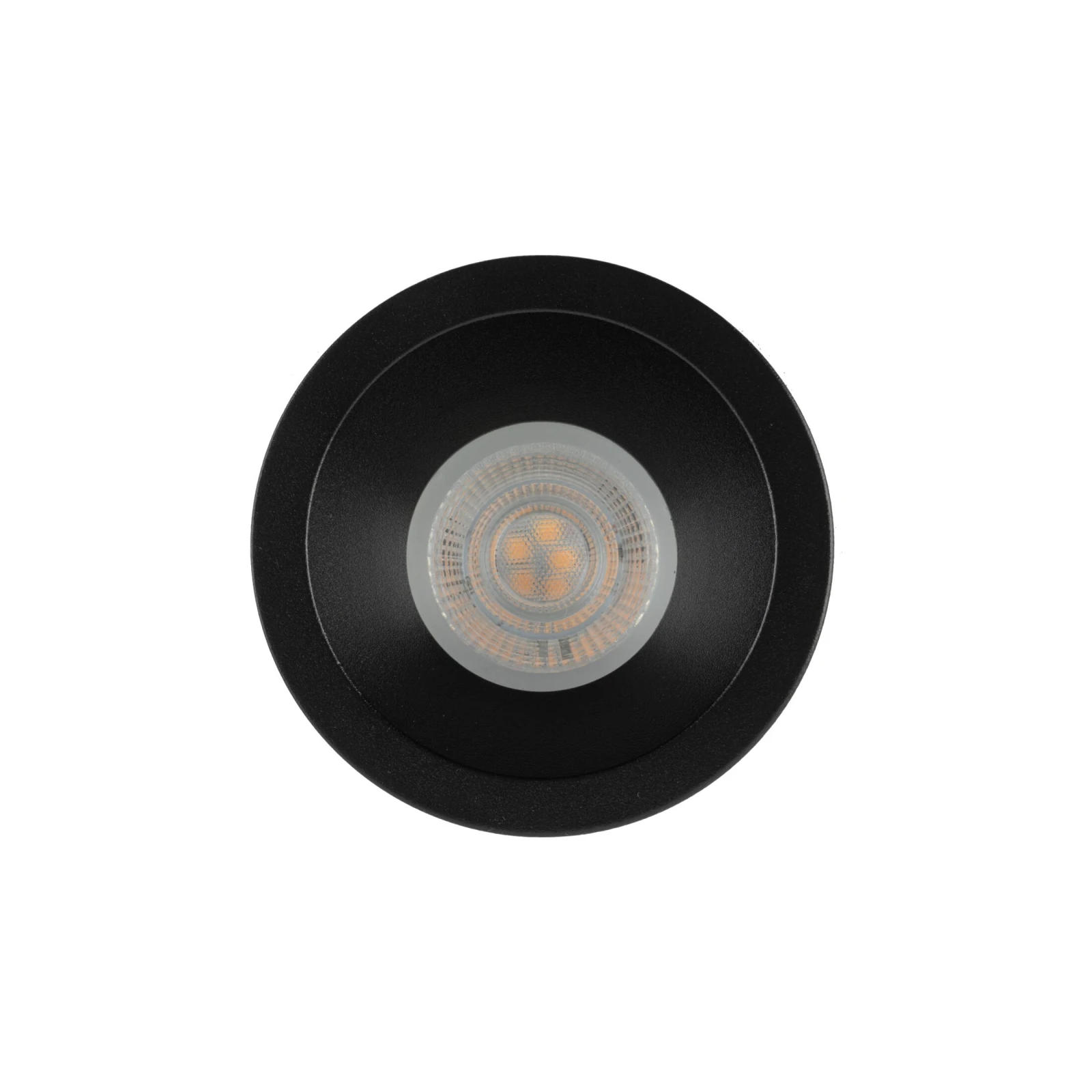 Recessed GU10 spotlight 10 W – round, black, glass detail