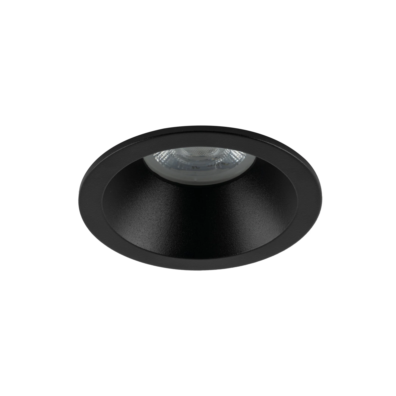 Recessed GU10 spotlight 10 W – round, black, glass detail