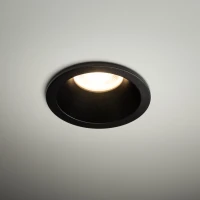Recessed GU10 spotlight 10 W – round, black, glass detail - Image 1