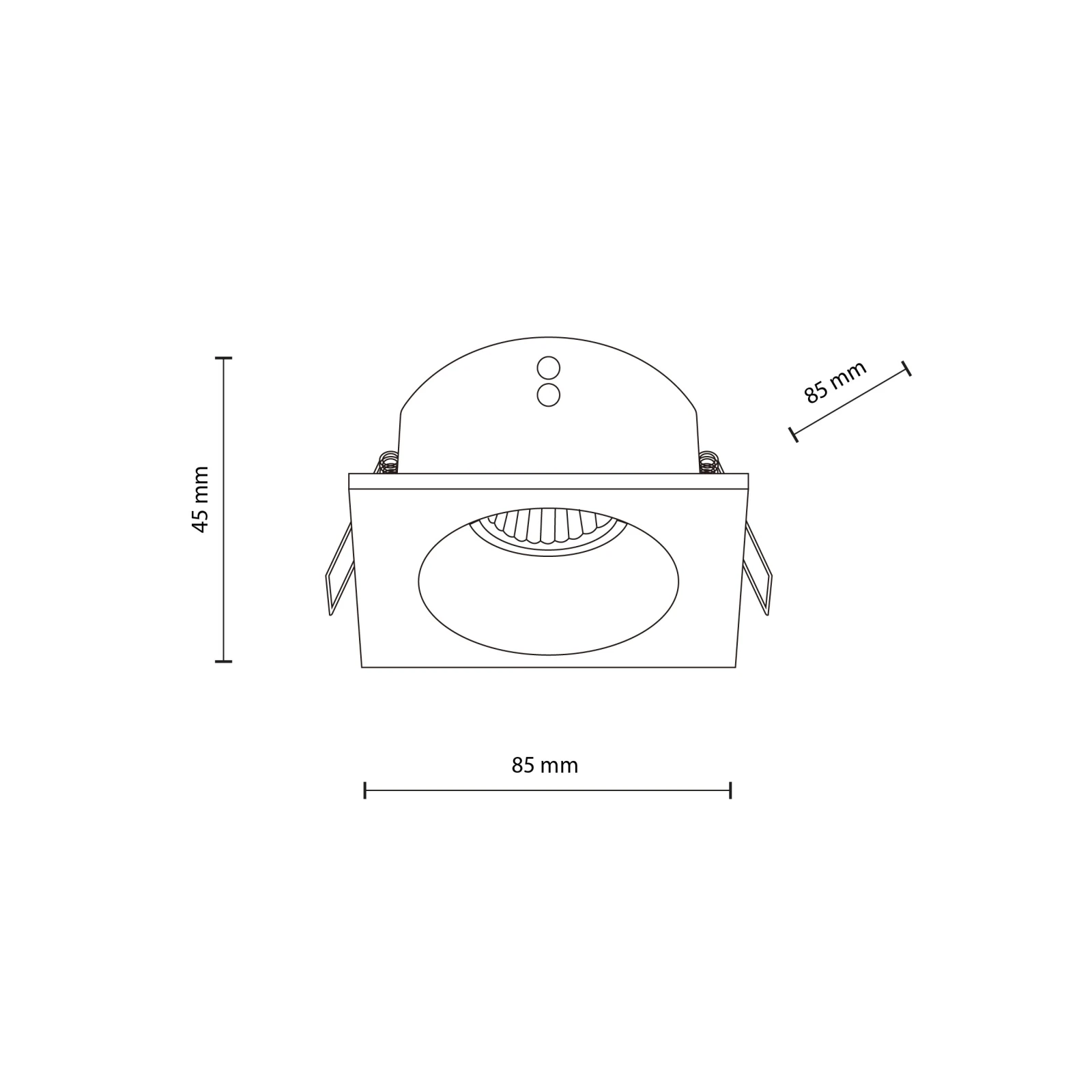 GU10 ceiling spotlight – square, white, IP65