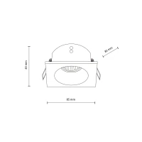 GU10 ceiling spotlight – square, white, IP65 - Image 8