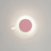 Sieninis LED šviestuvas 28 cm – apvalus, rožinis, skaidrus gaubtas - Nuotrauka 4