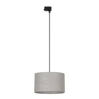 Track light 38 cm – round, black, linen shade
