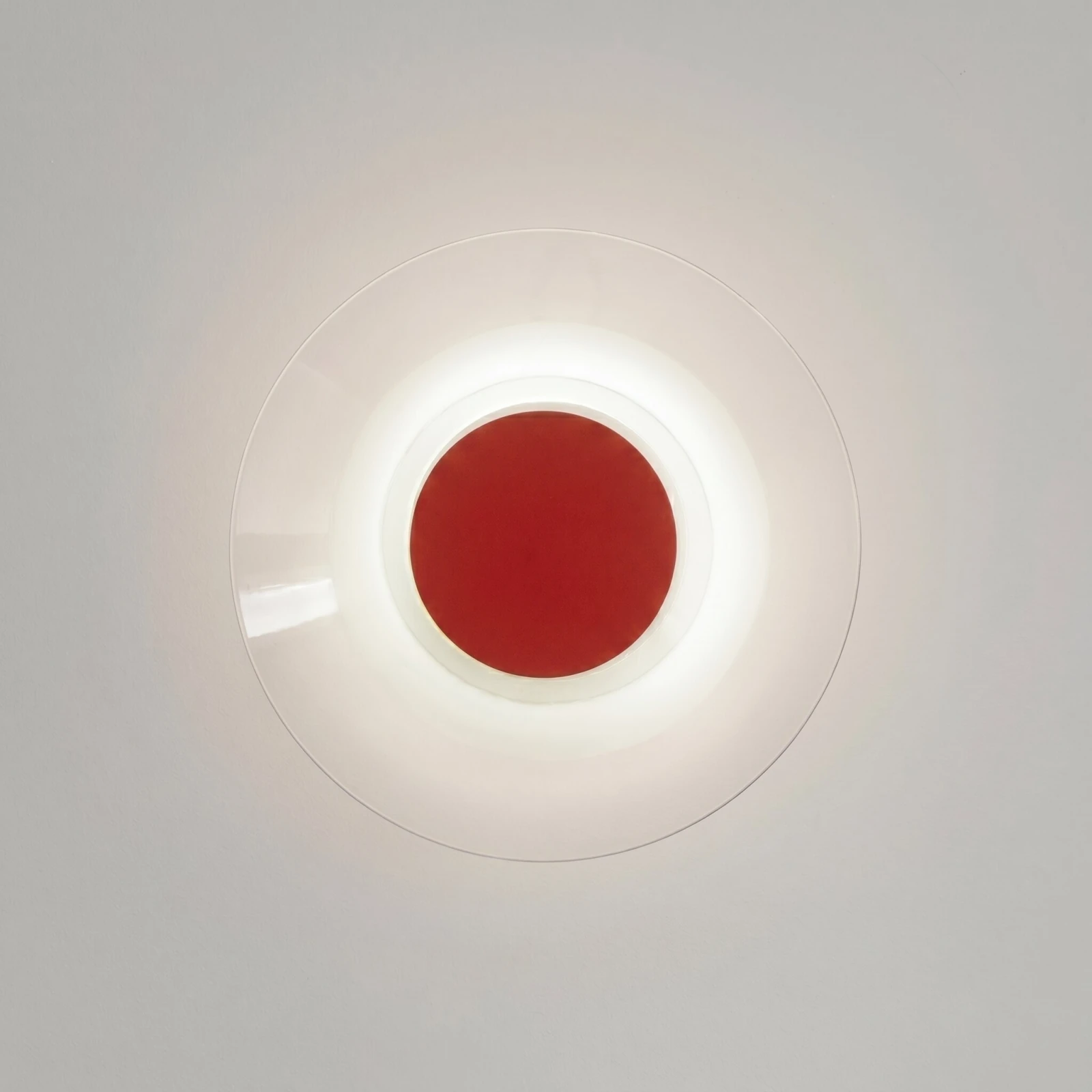 Wall lamp 28 cm – round, red, LED 4000K