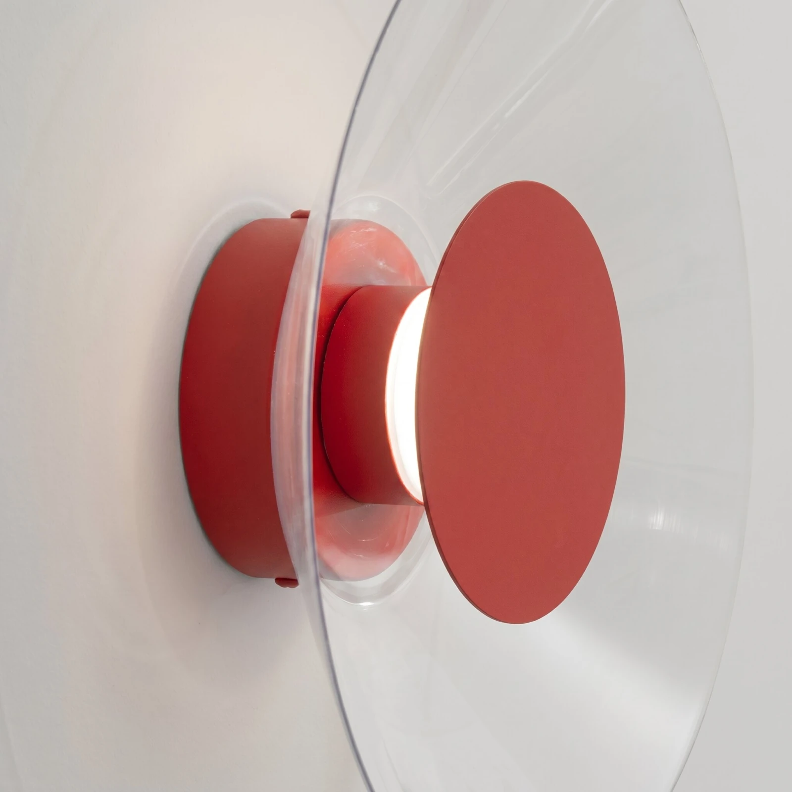 Wall lamp 28 cm – round, red, LED 4000K