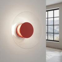 Wall lamp 28 cm – round, red, LED 4000K - Image 1