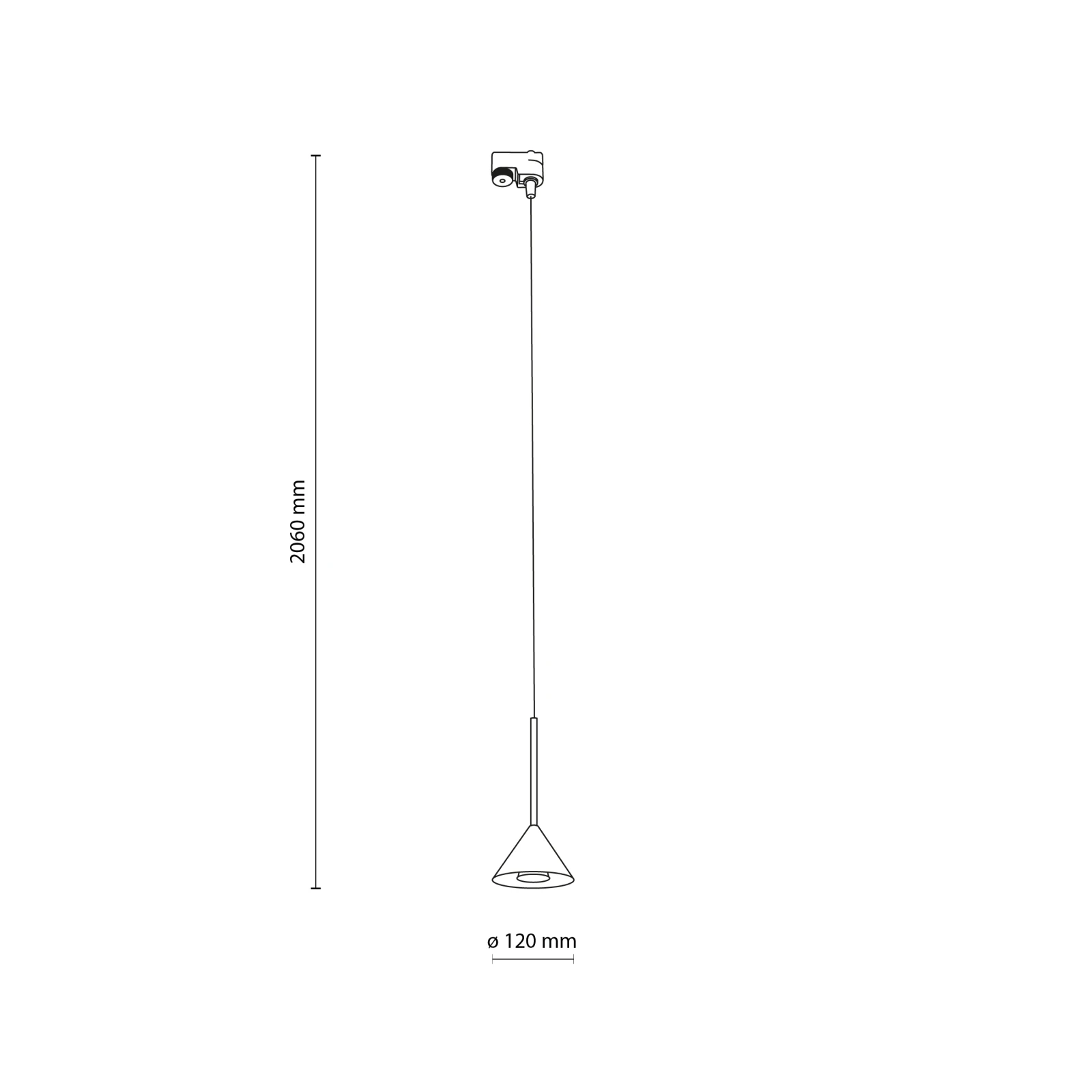 Track light 10 W – cone, black, GU10 socket