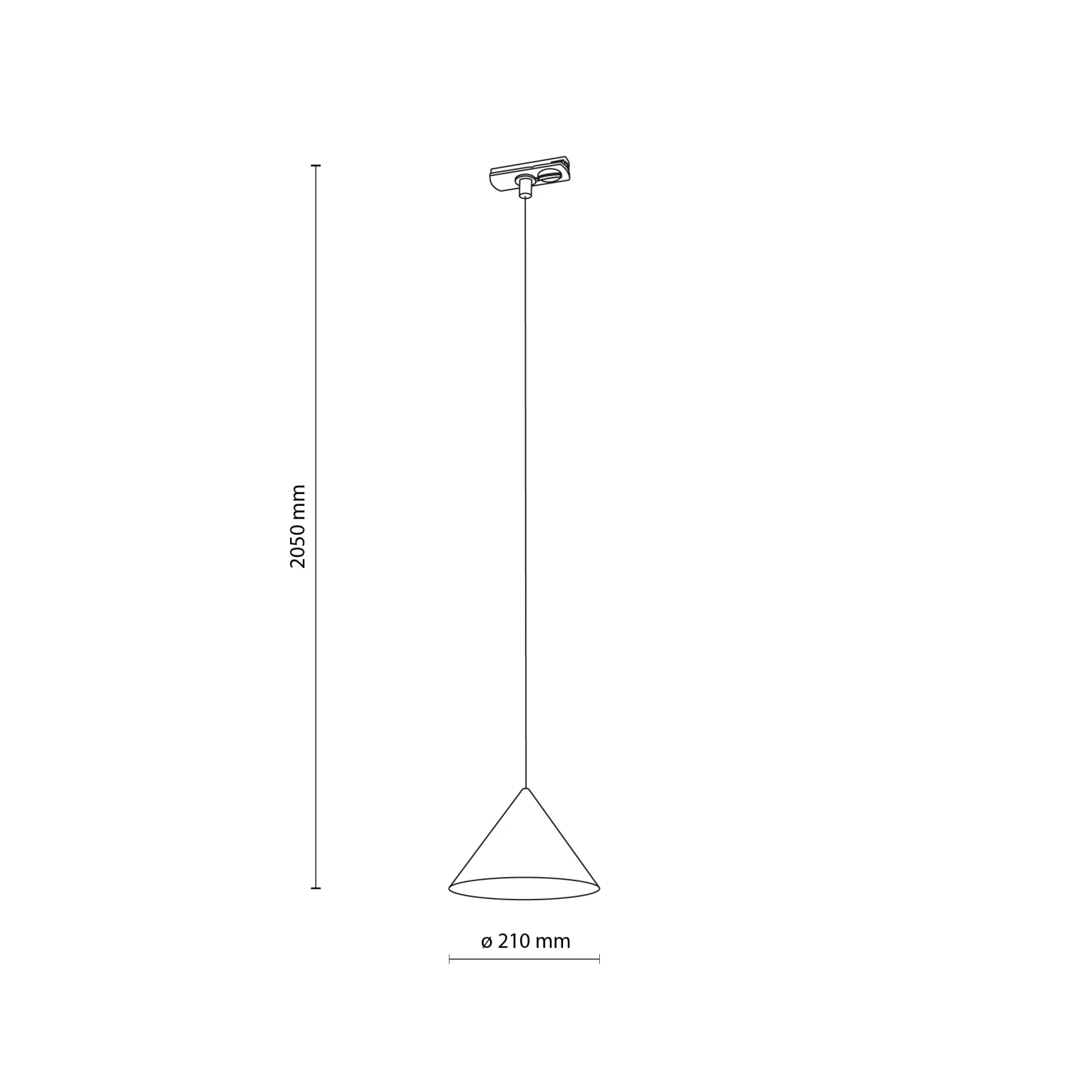 Track light 15 W – cone shade, black and brown