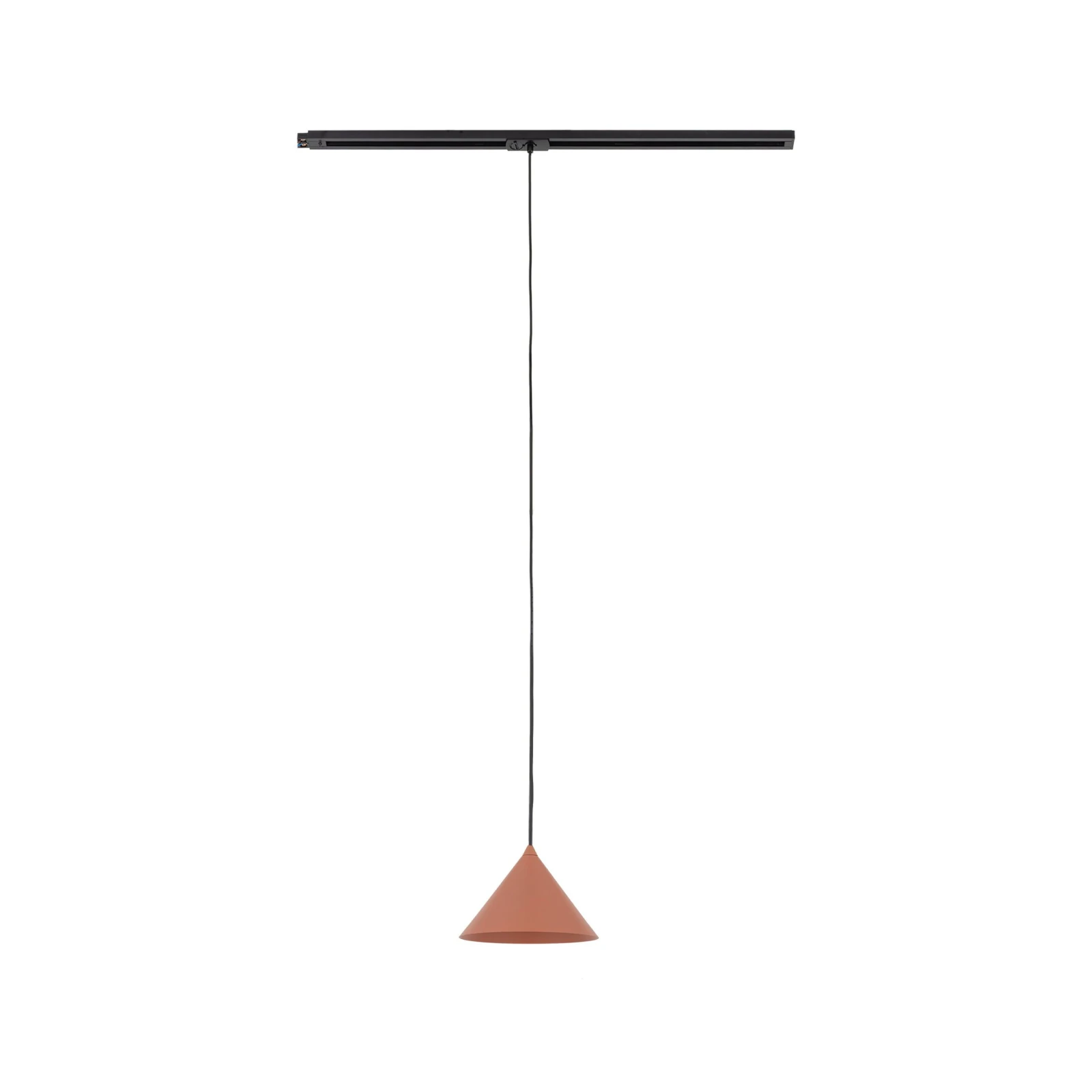 Track light 15 W – cone shade, black and brick tone