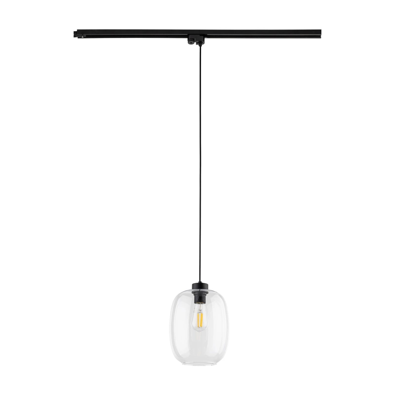 Track light 15 W – transparent, black, E27 socket