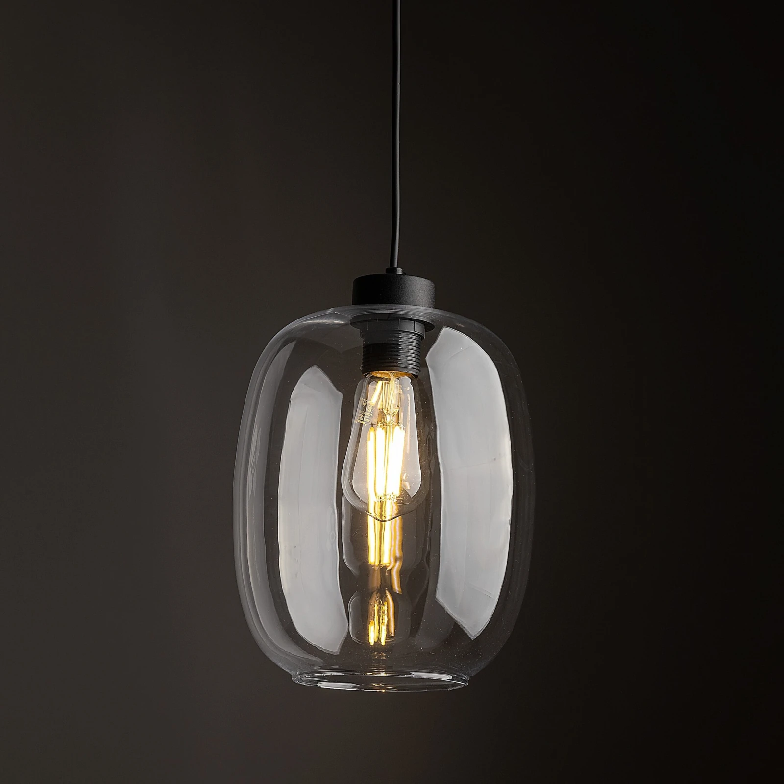 Track light 15 W – transparent, black, E27 socket