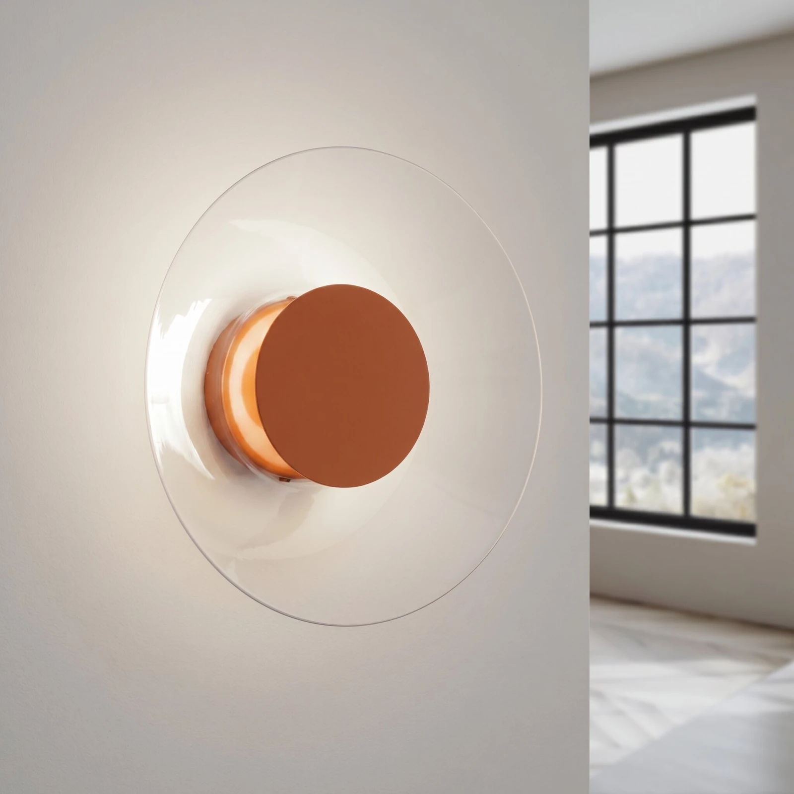 Wall light 28 cm – round, red ochre, CRI90 LED