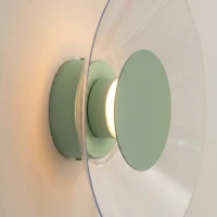 Sieninis šviestuvas 28 cm – apvalus, šalavijo spalvos, šiltas LED - Nuotrauka 5