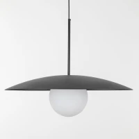 Lubinis šviestuvas SLATE BLACK GLASS 15 W, juodas, balto stiklo, E27 - Nuotrauka 16