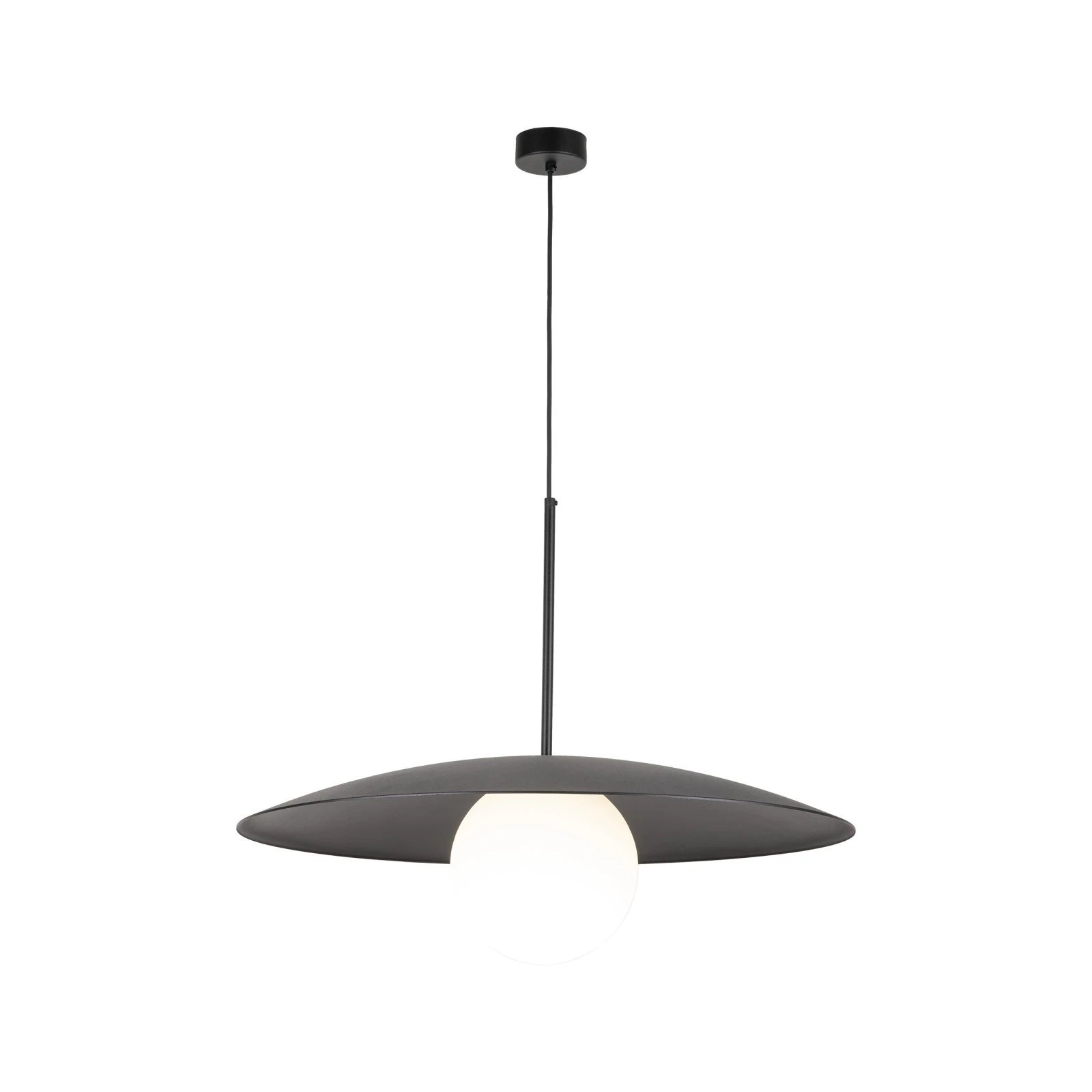 Lubinis šviestuvas SLATE BLACK GLASS 15 W, juodas, balto stiklo, E27