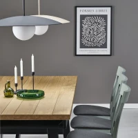 Lubinis šviestuvas SLATE BLACK GLASS 15 W, juodas, balto stiklo, E27 - Nuotrauka 6