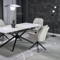 Lubinis šviestuvas SLATE BLACK GLASS 15 W, juodas, balto stiklo, E27 - Nuotrauka 9