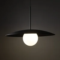 Lubinis šviestuvas SLATE BLACK GLASS 15 W, juodas, balto stiklo, E27 - Nuotrauka 3