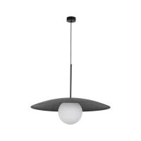 Lubinis šviestuvas SLATE BLACK GLASS 15 W, juodas, balto stiklo, E27 - Nuotrauka 2