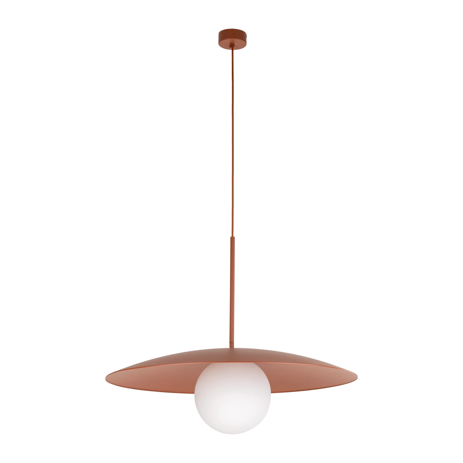 Ceiling light SLATE 15 W – sphere, orange, milky glass