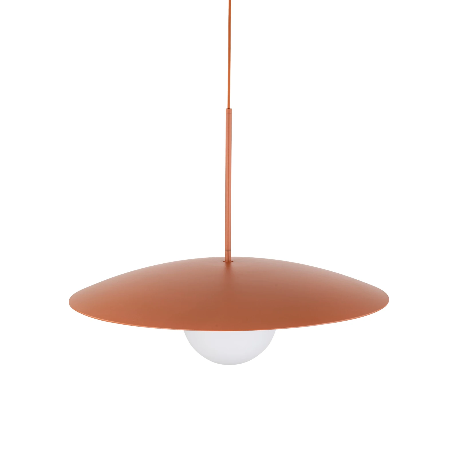 Ceiling light SLATE 15 W – sphere, orange, milky glass