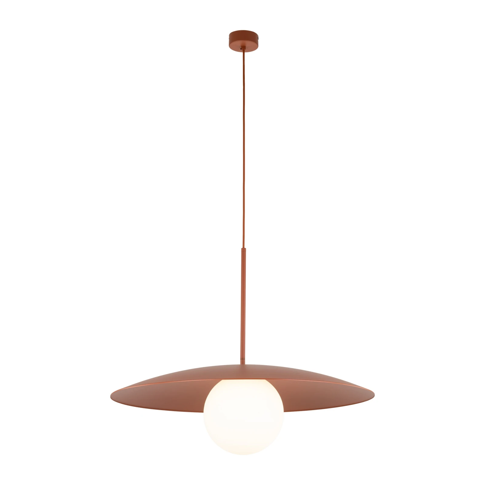 Ceiling light SLATE 15 W – sphere, orange, milky glass