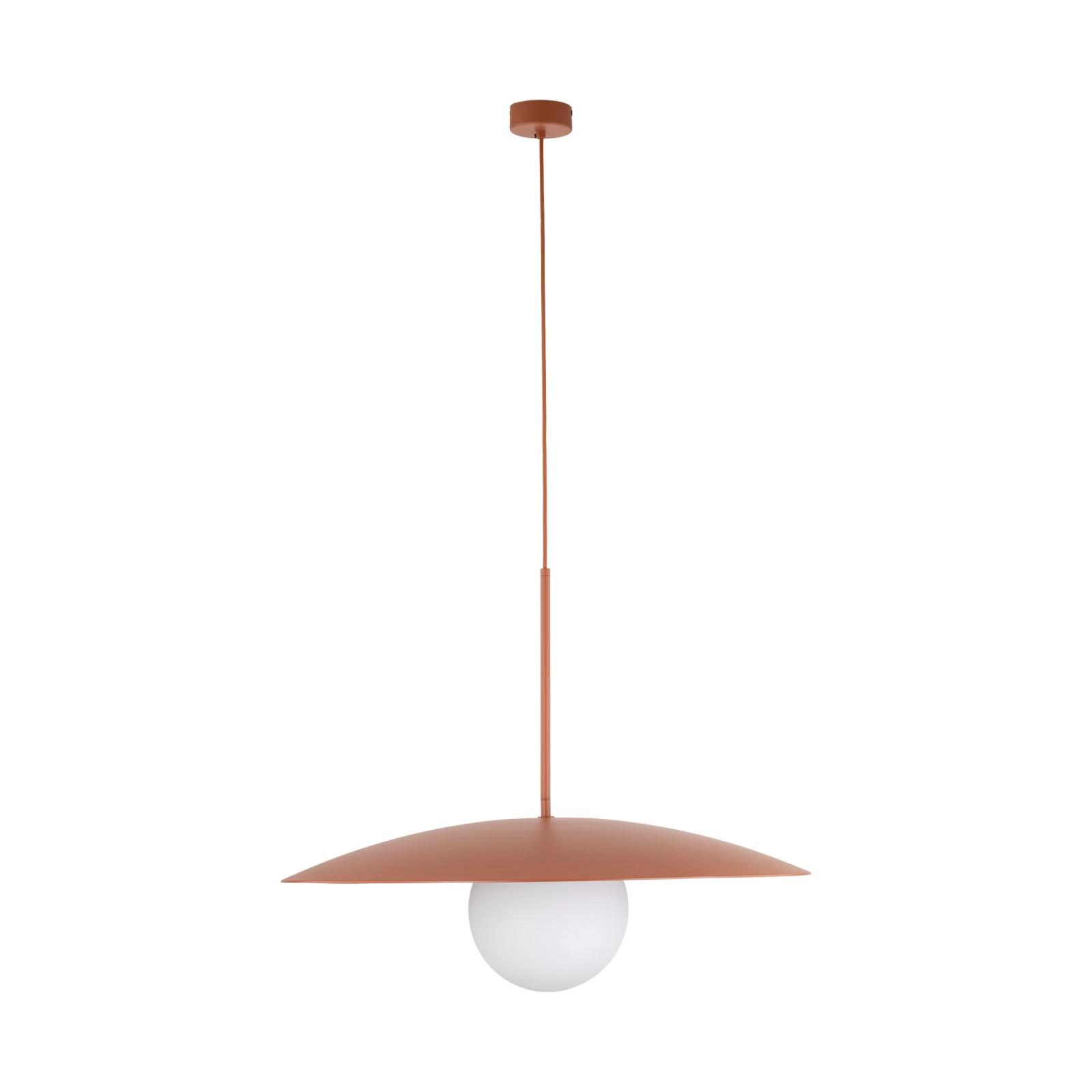 Ceiling light SLATE 15 W – sphere, orange, milky glass
