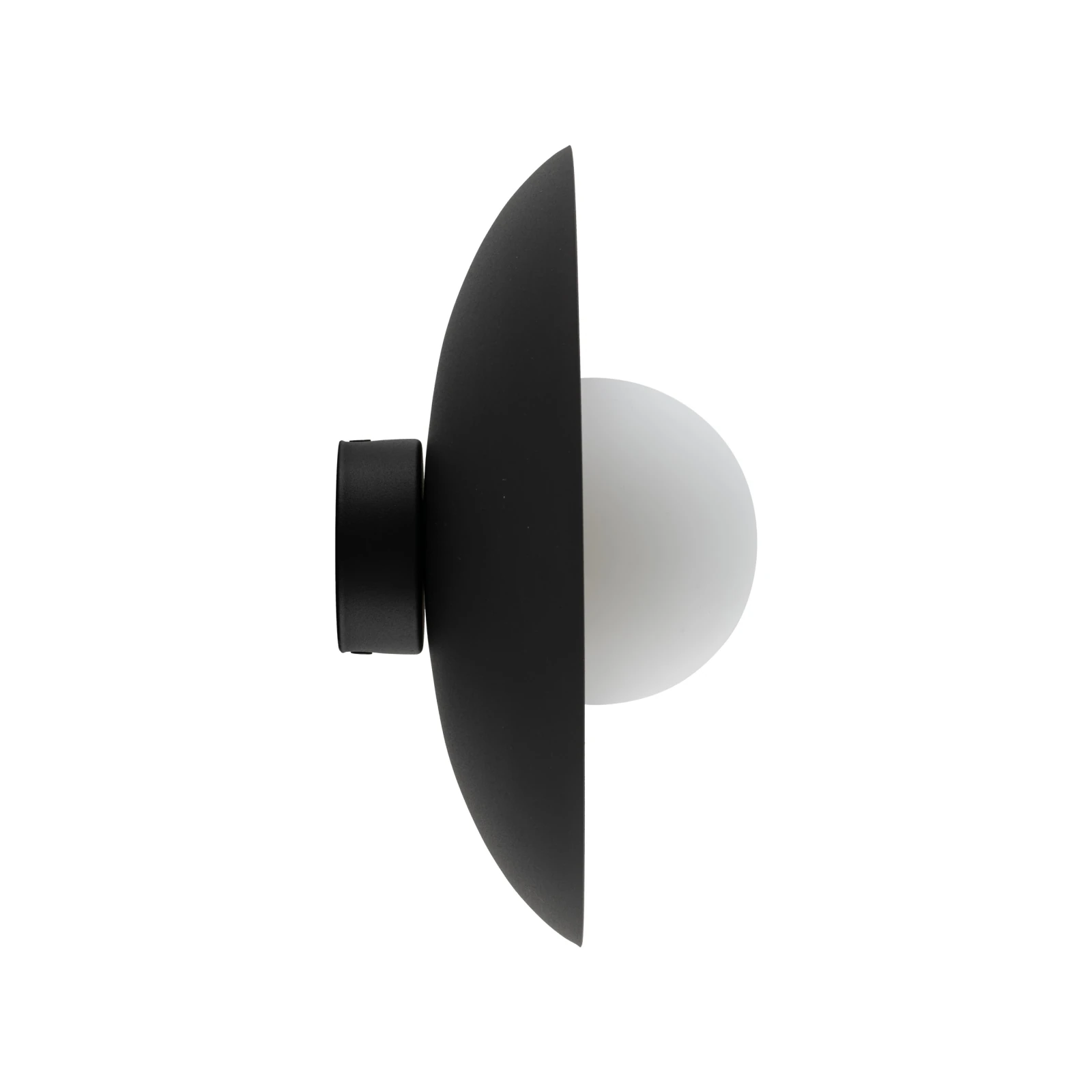 Wall light SLATE 8 W – sphere, black, milky glass