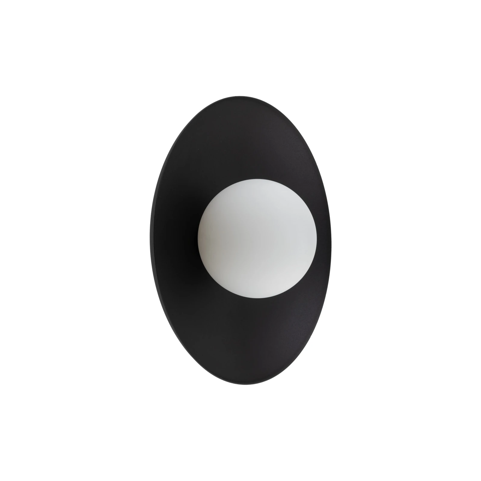 Wall light SLATE 8 W – sphere, black, milky glass