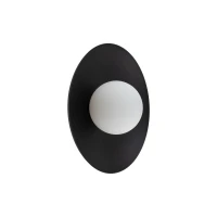Wall light SLATE 8 W – sphere, black, milky glass - Image 15
