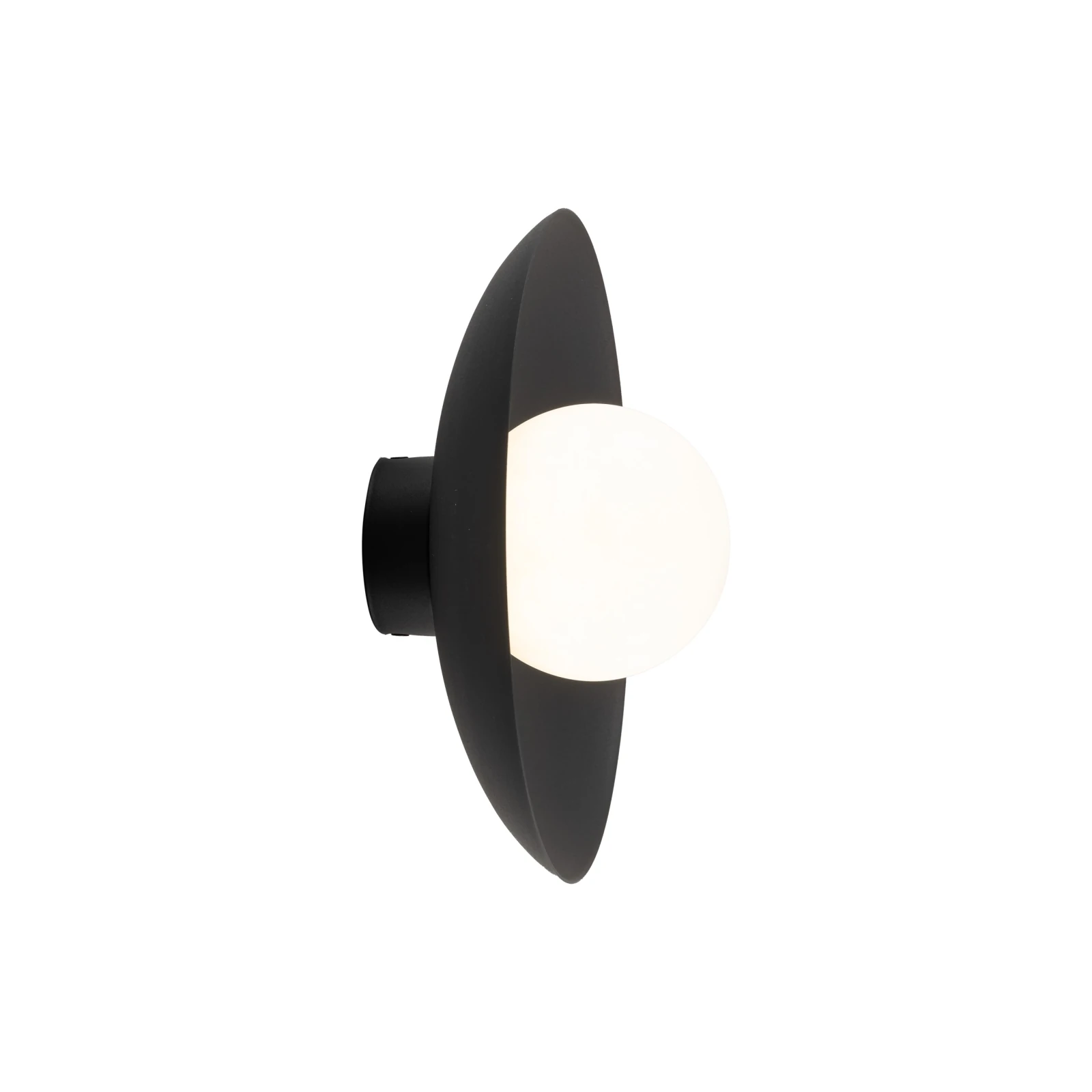 Wall light SLATE 8 W – sphere, black, milky glass