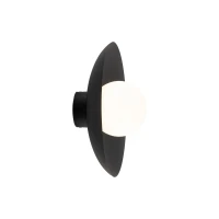Wall light SLATE 8 W – sphere, black, milky glass - Image 16