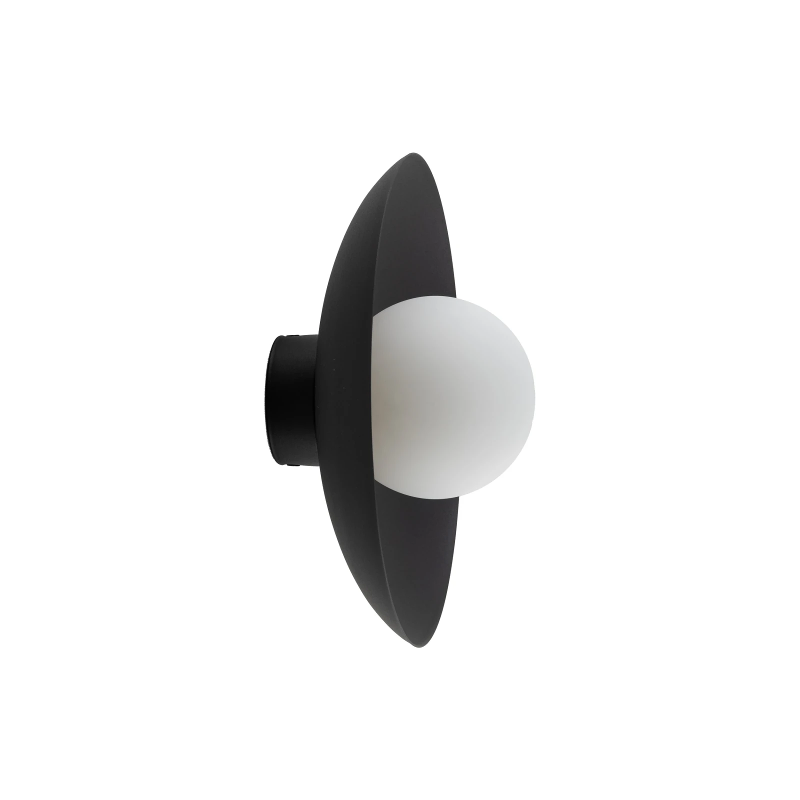Wall light SLATE 8 W – sphere, black, milky glass