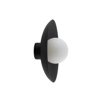 Wall light SLATE 8 W – sphere, black, milky glass - Image 2