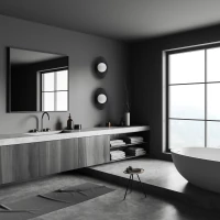 Wall light SLATE 8 W – sphere, black, milky glass - Image 1