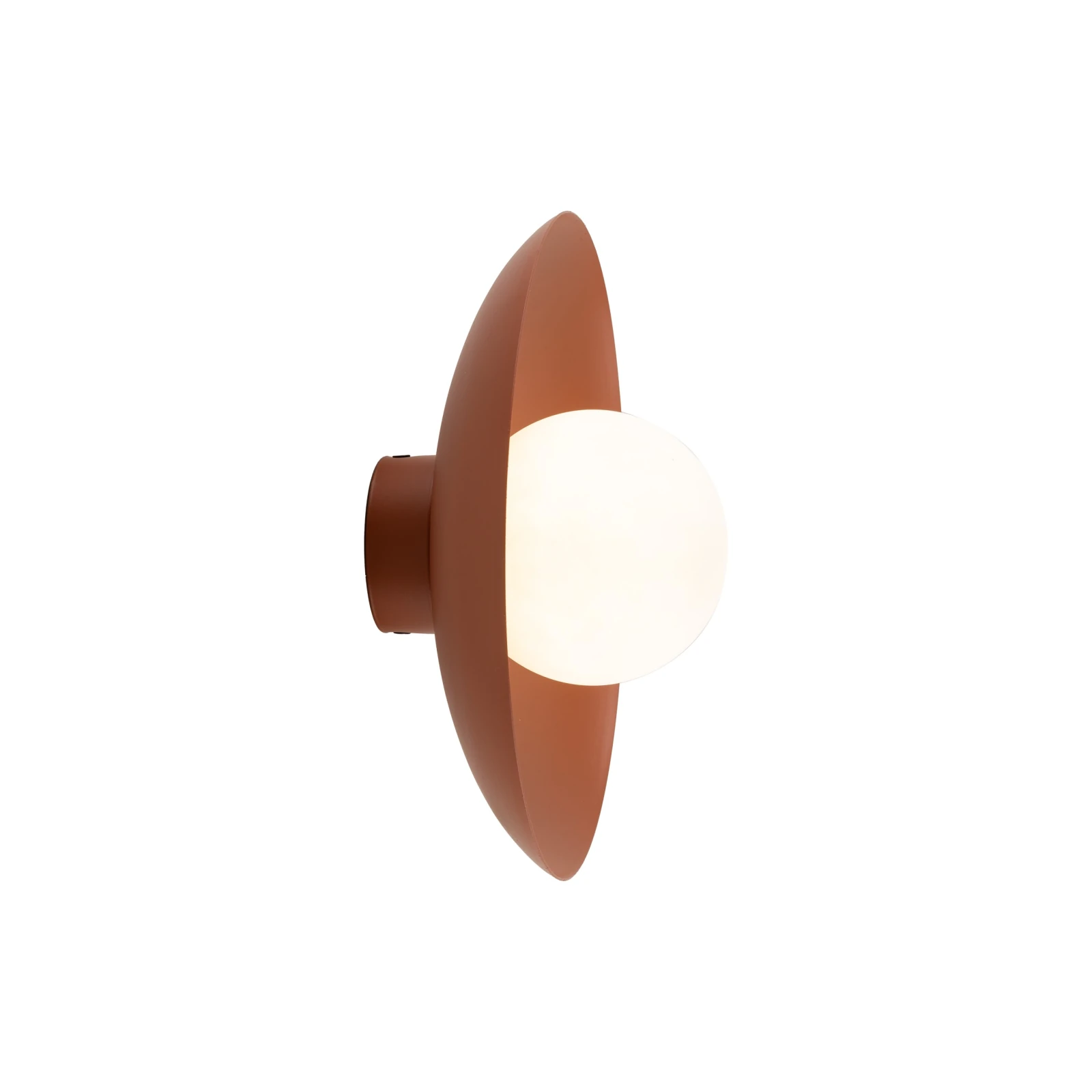 Wall light 8 W – round, orange, milky glass globe