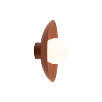 Wall light 8 W – round, orange, milky glass globe - Image 13