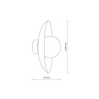 Wall light 8 W – round, orange, milky glass globe - Image 14