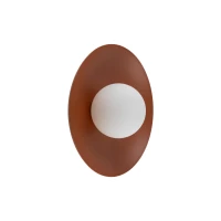 Wall light 8 W – round, orange, milky glass globe - Image 11