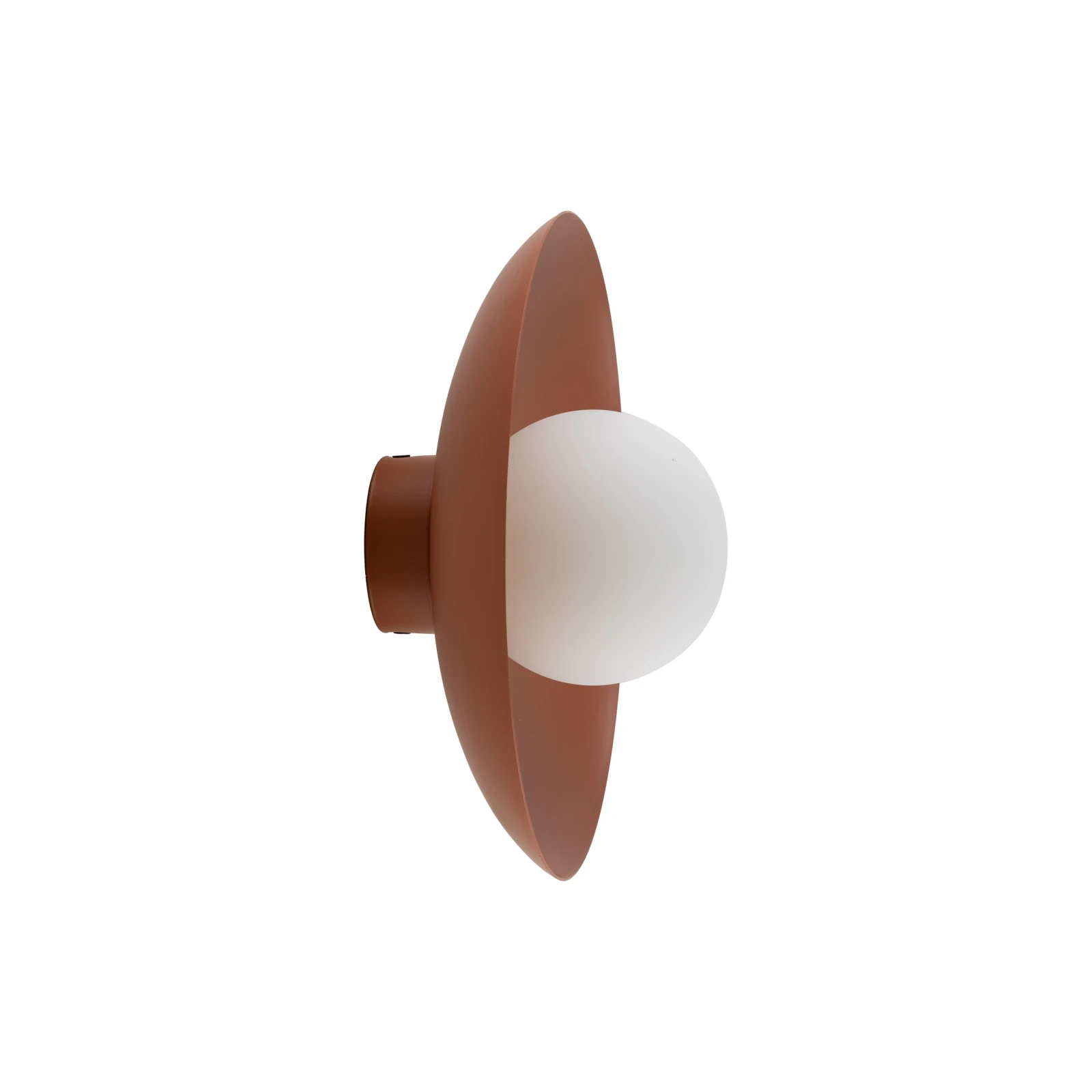 Wall light 8 W – round, orange, milky glass globe
