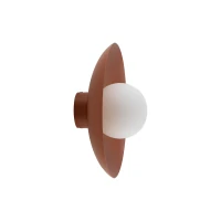 Wall light 8 W – round, orange, milky glass globe - Image 2