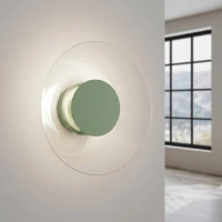 Sieninis šviestuvas 28 cm – apvalus, šalavijo žalia, LED 4000K - Nuotrauka 1